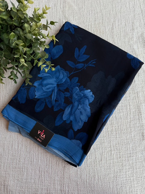 Floral printed georgette saree