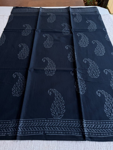Printed mul cotton saree