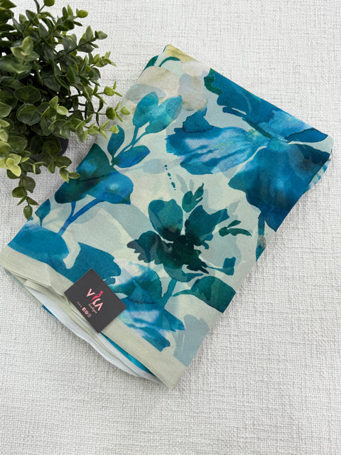 Floral printed georgette saree