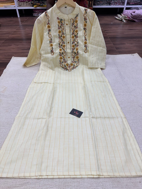 Size 42 - 46 Hand embroidery cotton kurti