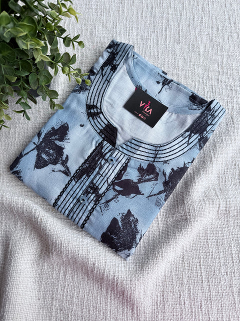 L size Digital printed Linen nighty