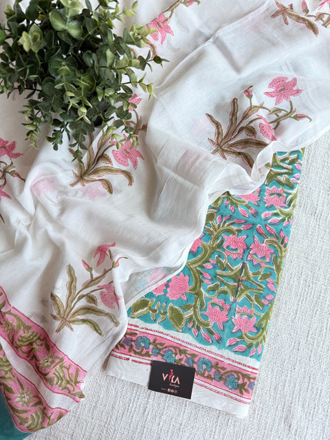 Hand block printed pure cotton suit set