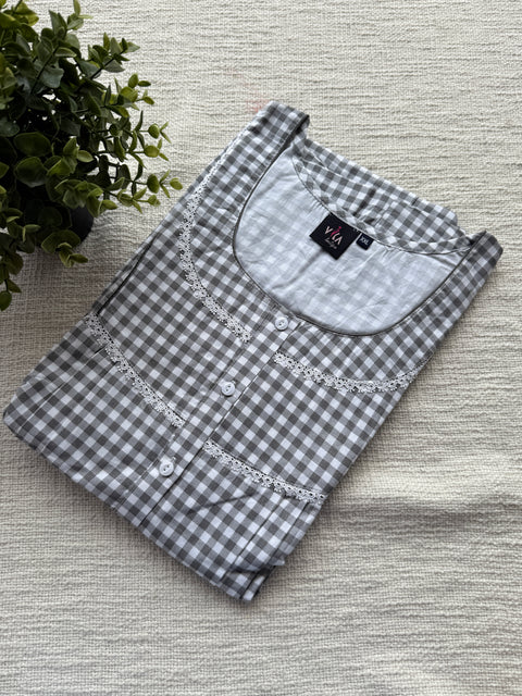 XXL size Printed Italian cotton nighty