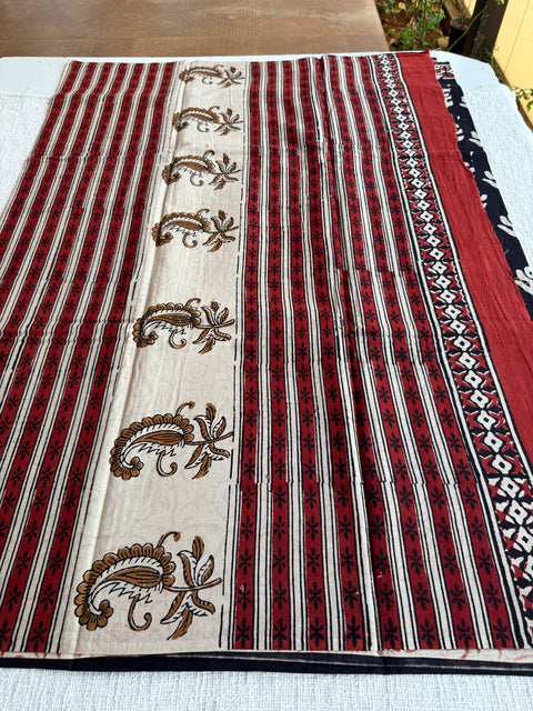Printed mul cotton saree