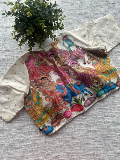 Off white pichwai silk blouse