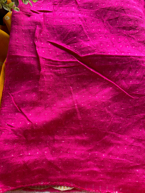 Musturd Bhandhini printed chiffon saree