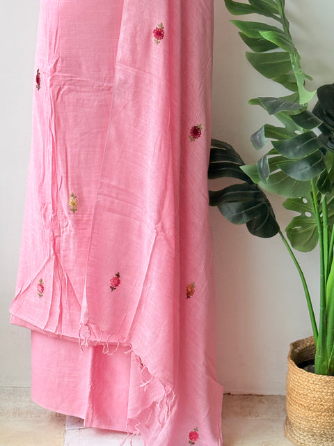 Hand emb linen cotton salwar suit material