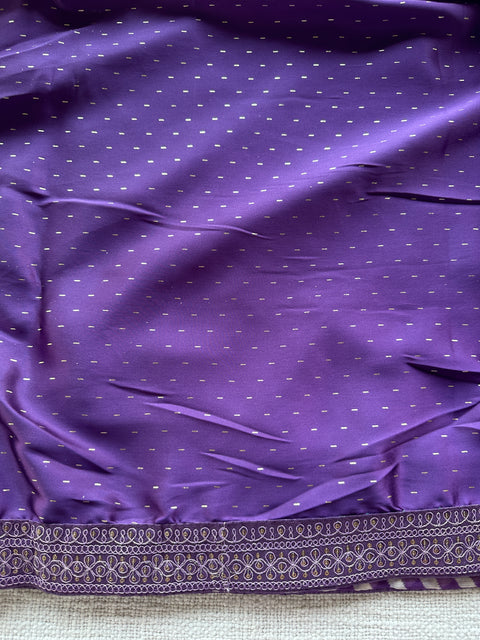 Lavender printed chiffon saree