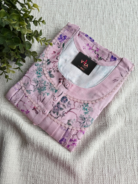 L and XL size Digital printed Linen nighty