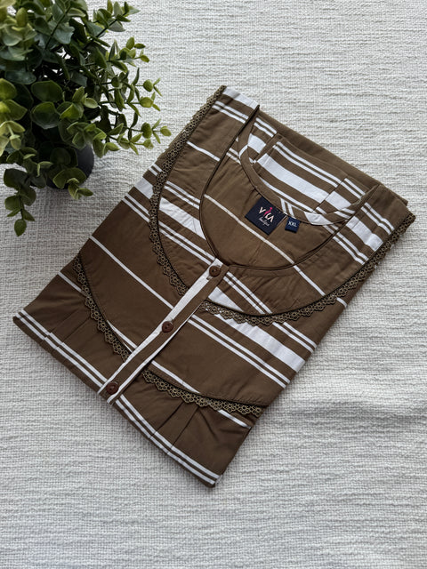 XXL size Printed Italian cotton nighty