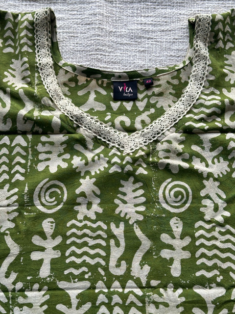 Size 42 Batik Printed cotton ready kurta