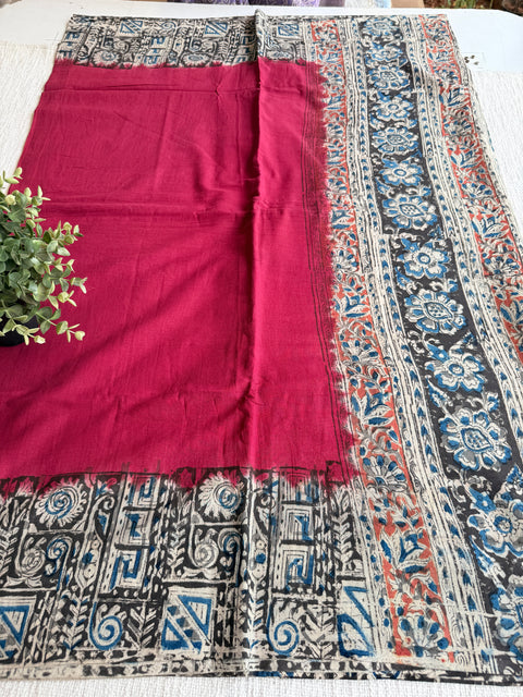 Kalamkari printed cotton saree