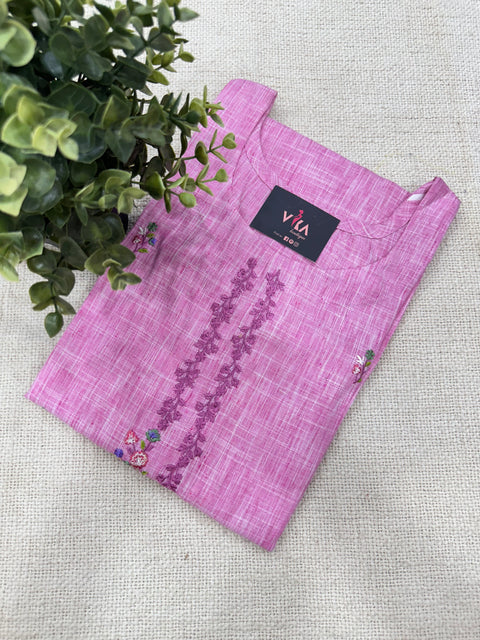 Size 40- 48 Hand embroidery cotton kurti