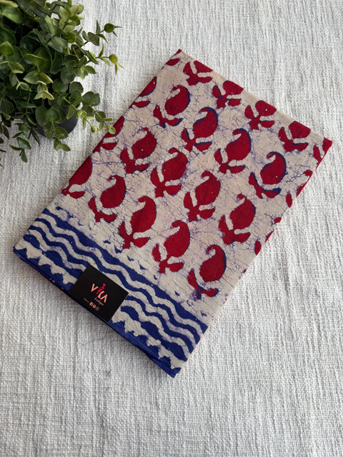 Bagru Printed mul cotton saree
