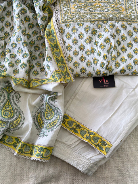 Anarkali printed cotton suit set