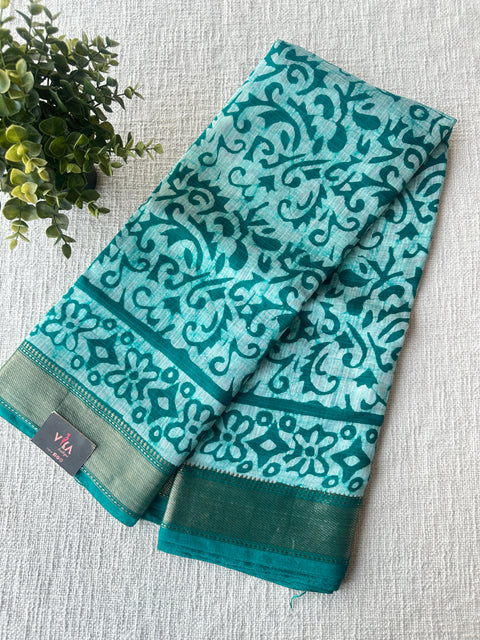 Batik printed cotton saree