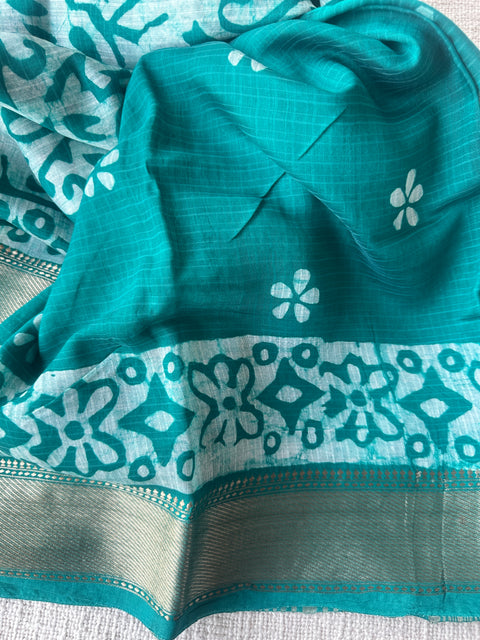Batik printed cotton saree