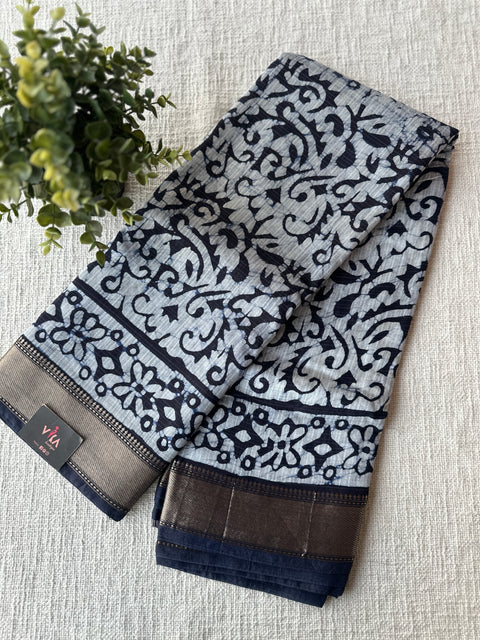 Batik printed cotton saree