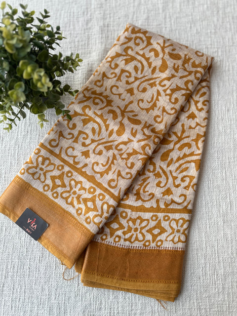 Batik printed cotton saree