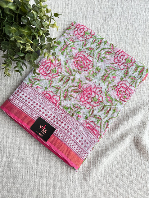 Printed kota cotton saree