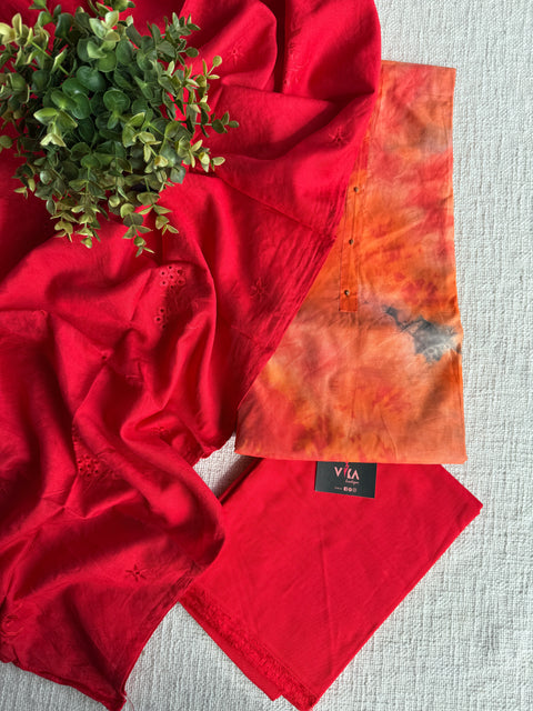 Tie and dye printed cotton material