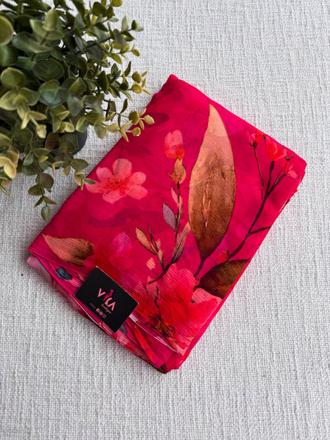 Floral printed pure chiffon saree