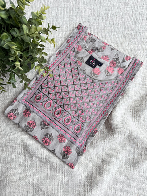 L Size printed cotton nighty