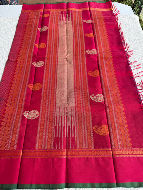 Purple pink Chettinad Cotton saree