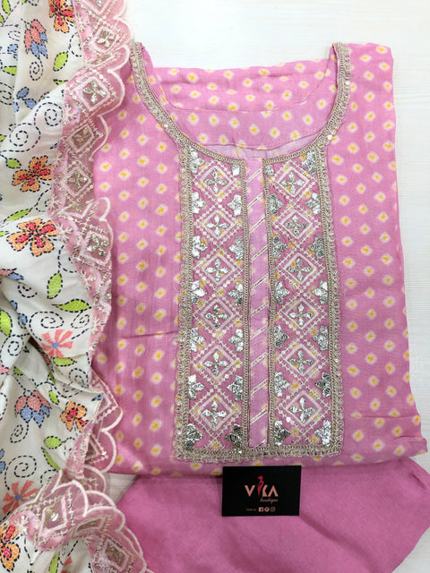 Semi stitched muslin salwar material