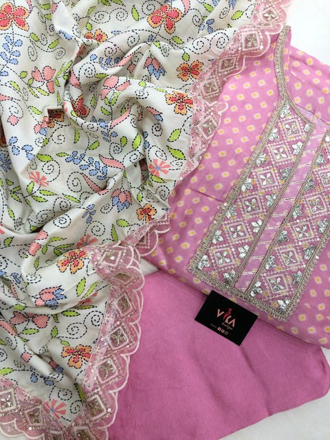 Semi stitched muslin salwar material