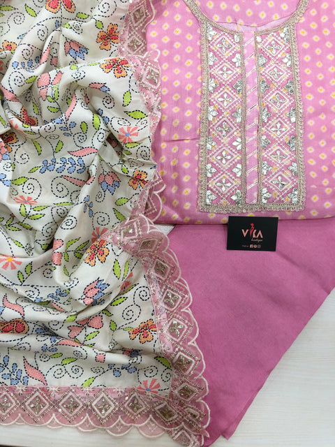 Semi stitched muslin salwar material