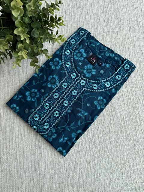 L size printed cotton Nighty