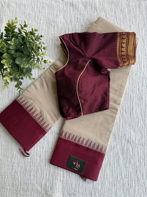 Pure silk border Handloom Cotton saree