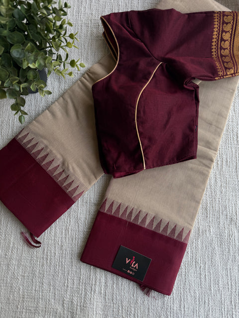 Pure silk border Handloom Cotton saree