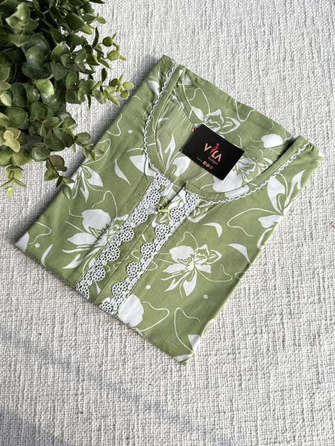 L and XL Size printed poly viscose nighty