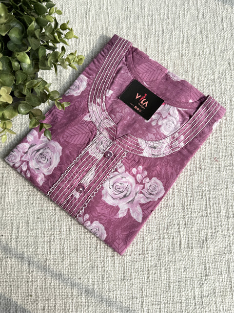 L and XL Size printed poly viscose nighty