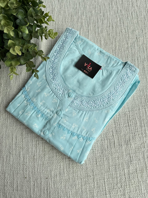 L and XL Size printed poly cotton nighty