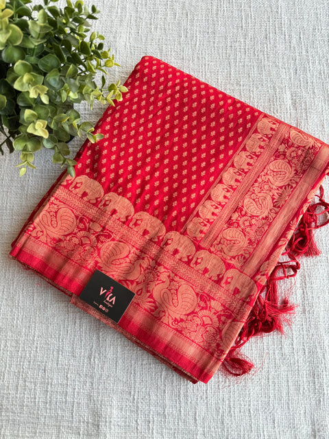 Bhutta weaving crepe Georgette Saree