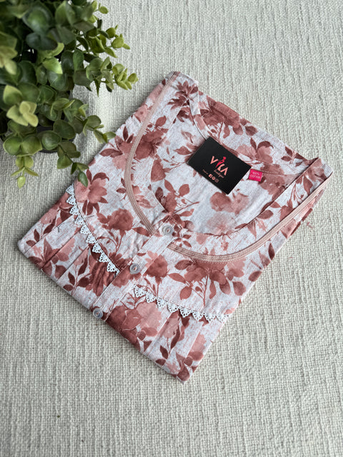 L and XL Size printed cotton nighty