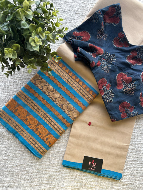 Cotton saree with blouse size - 36