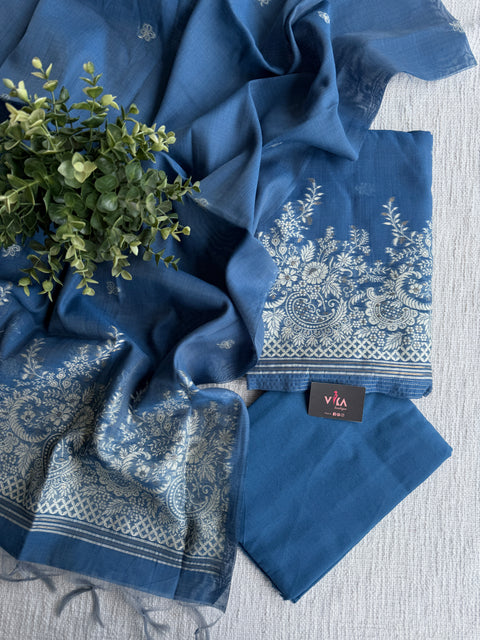 Jamdani linen cotton salwar suit material