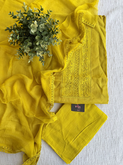 Neck work kota cotton salwar suit material