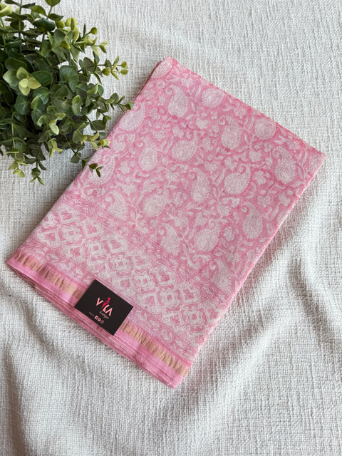 Bagru printed chanderi saree