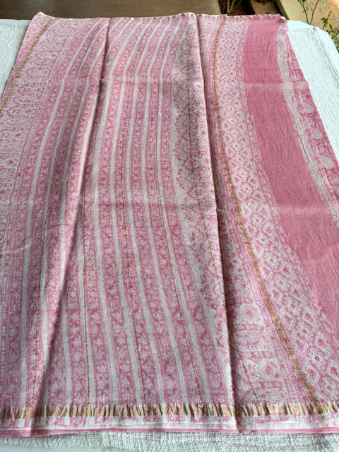 Bagru printed chanderi saree