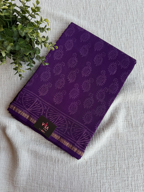 Bagru printed chanderi saree