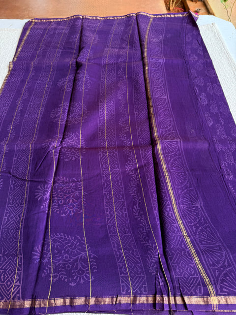 Bagru printed chanderi saree