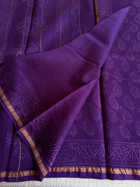 Bagru printed chanderi saree