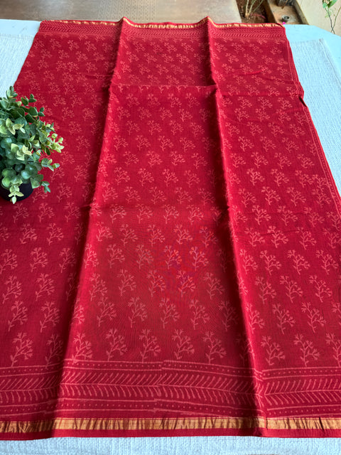 Bagru printed chanderi saree