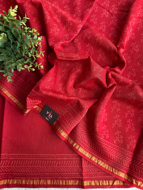 Bagru printed chanderi saree