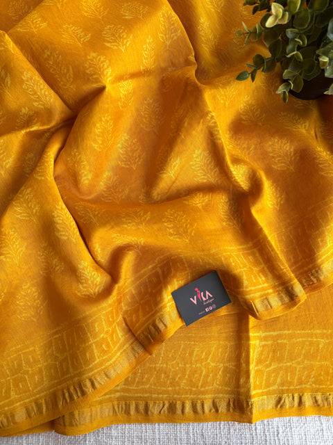 Bagru printed chanderi saree